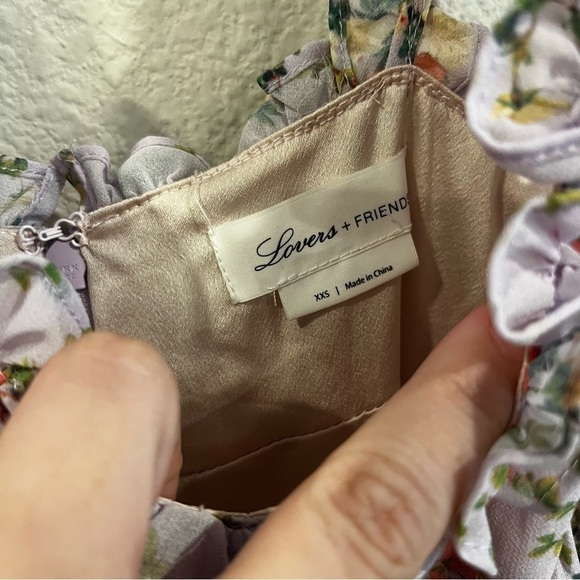 Revolve Lovers & Friends Raya lilac floral mini dress w ruffle detail size xxs - Picture 7 of 11